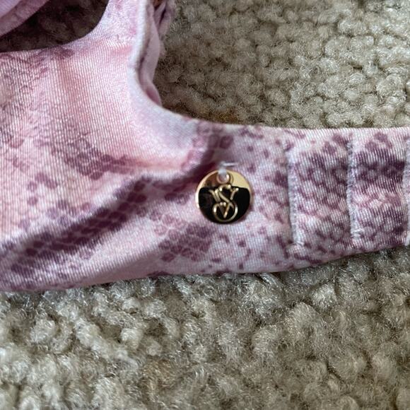 Victoria’s Secret Pink/Rose Animal Print Bikini Top Swim Size S/ 34A - Picture 2 of 4